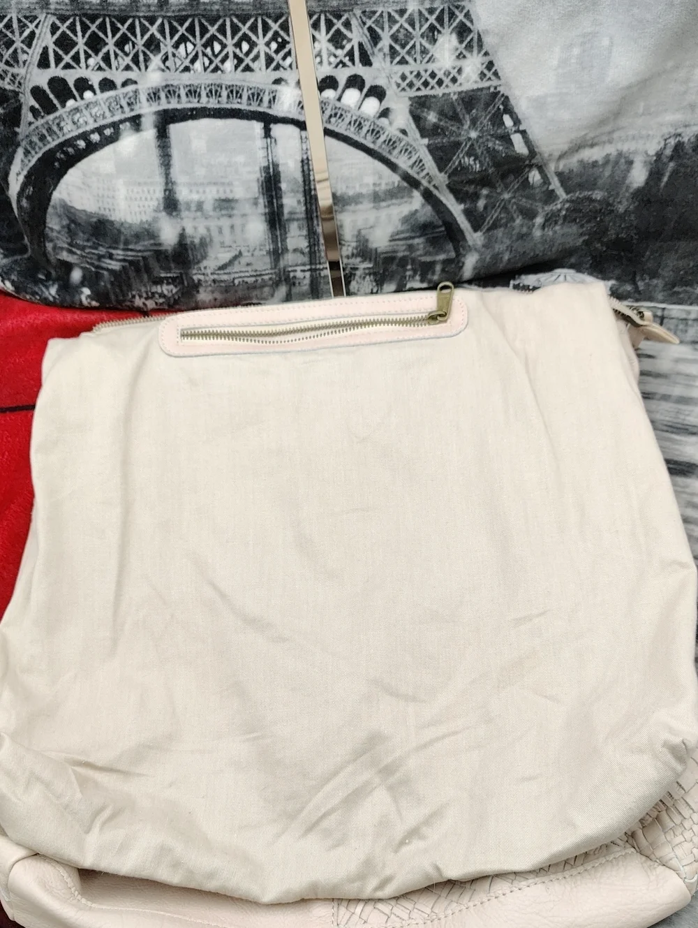 Large Leather Tote Cream